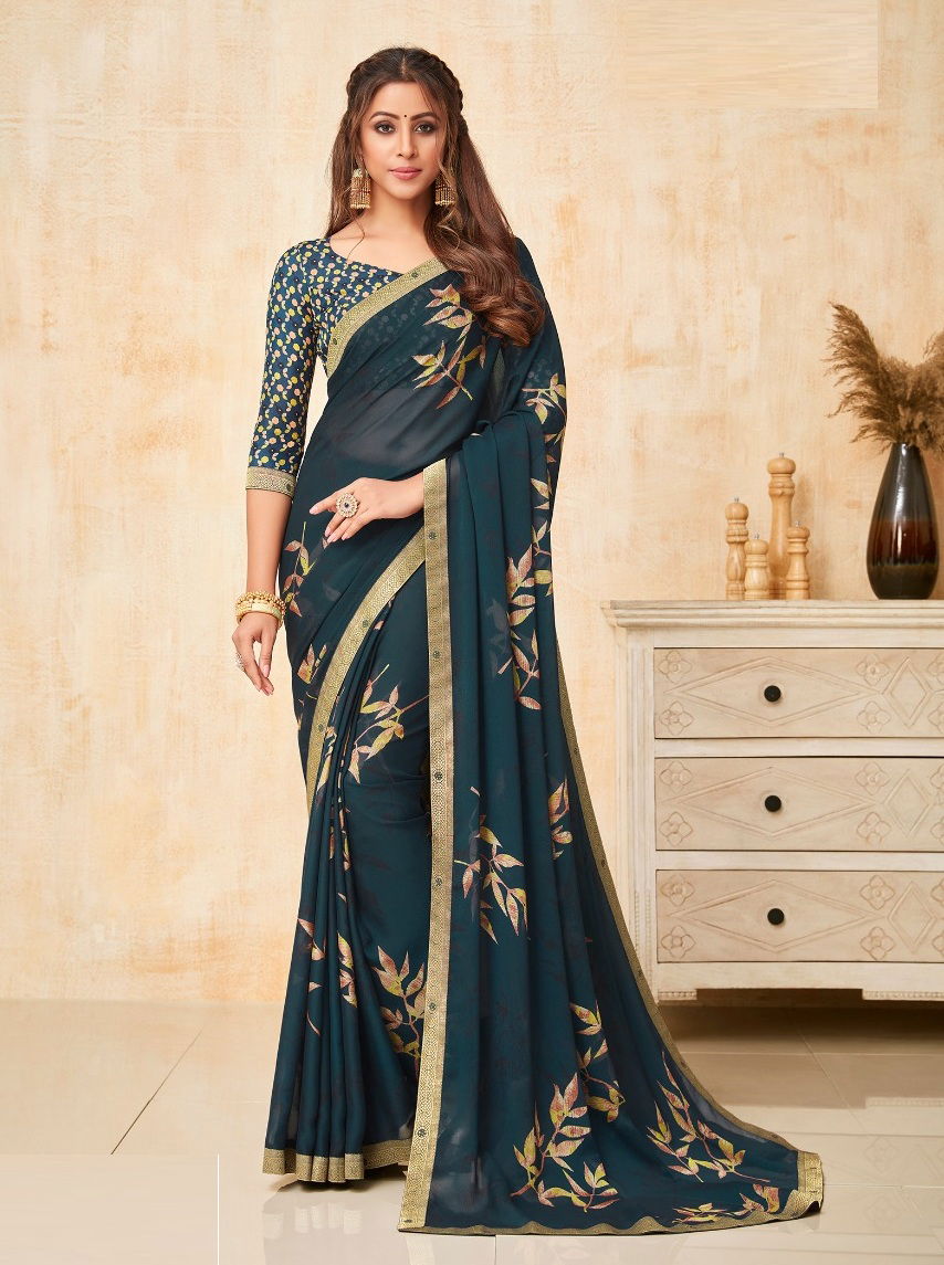 Ruchi Yashika Casual Daily Wear Georgette Printed Fancy Saree Collection
